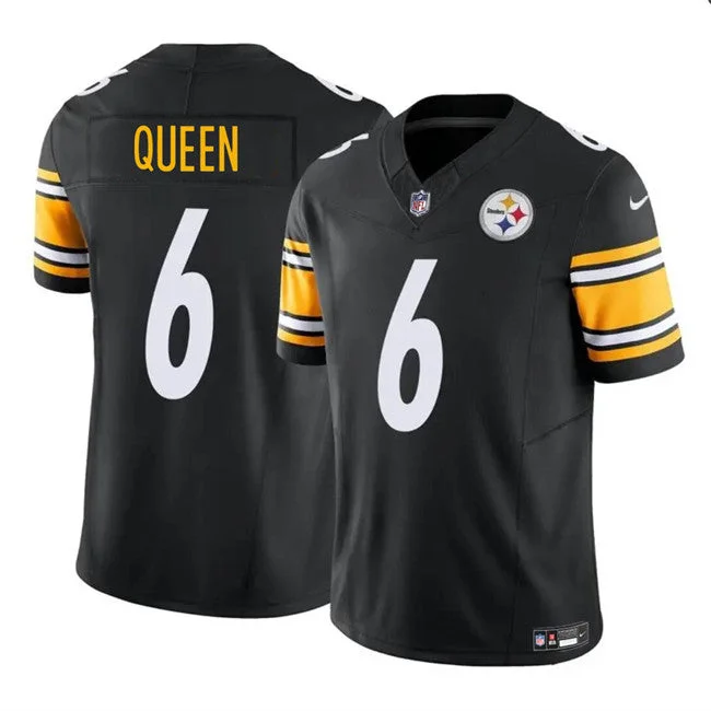 Men's Pittsburgh Steelers #6 Patrick Queen Black F.U.S.E. Untouchable Limited Football Stitched Jersey