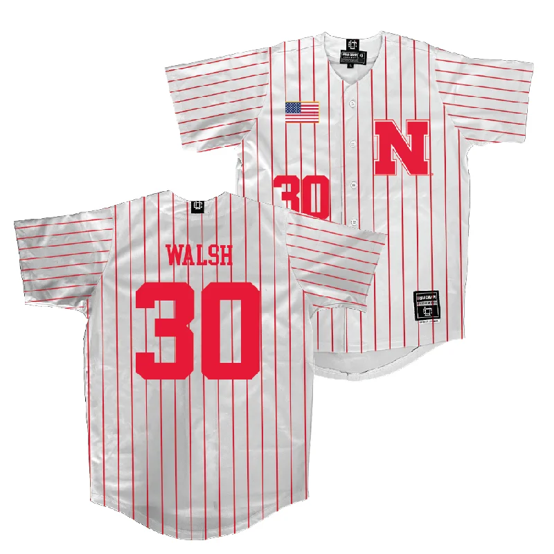 Nebraska Baseball White Jersey - Will Walsh | #30