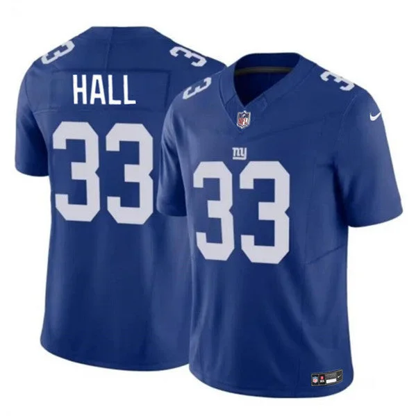 Men's New York Giants #33 Hassan Hall Blue 2023 F.U.S.E. Untouchable Limited Football Stitched Jersey