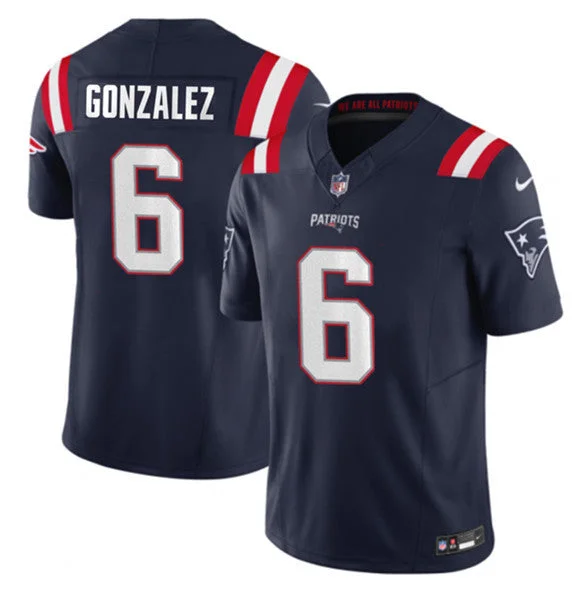 Men's New England Patriots #6 Christian Gonzalez Navy 2023 F.U.S.E. Limited Football Stitched Jersey