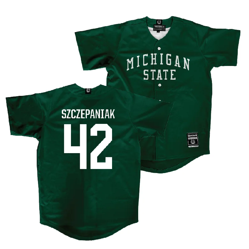 Michigan State Baseball Green Jersey - Ryan Szczepaniak