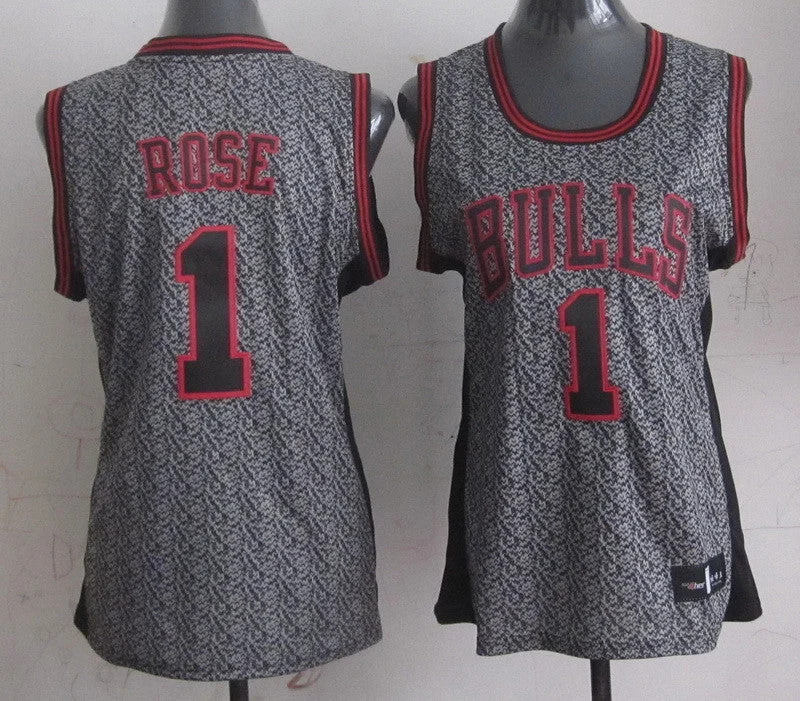 Bulls 1 Rose Grey Snow Women Basketball Jersey