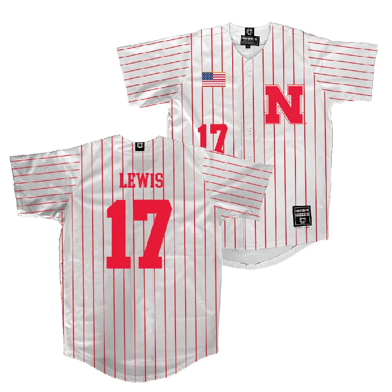 Nebraska Baseball White Jersey - Hayden Lewis | #17