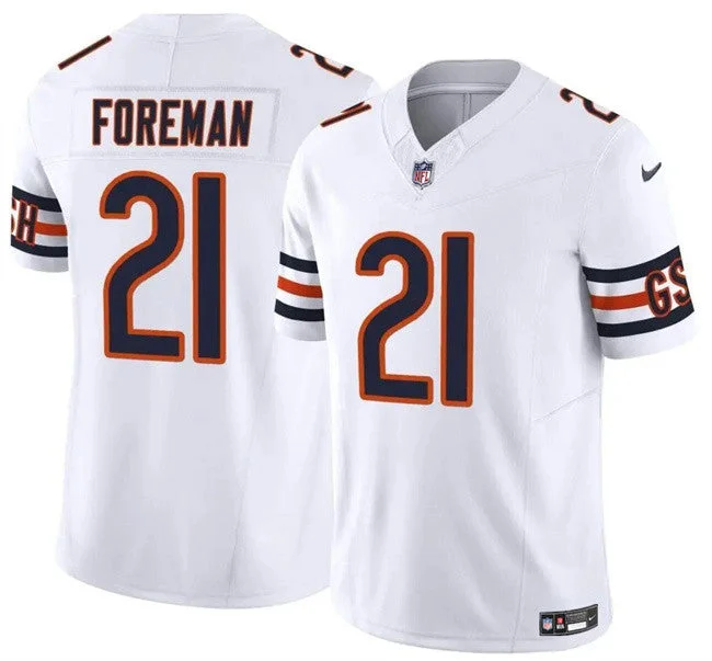 Men's Chicago Bears #21 D'Onta Foreman White 2023 F.U.S.E. Football Stitched Jersey