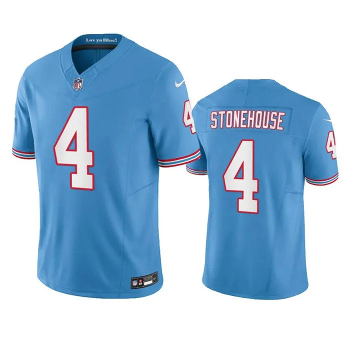 Men's Tennessee Titans #4 Ryan Stonehouse Light Blue 2023 F.U.S.E. Limited Throwback Football Stitched Jersey