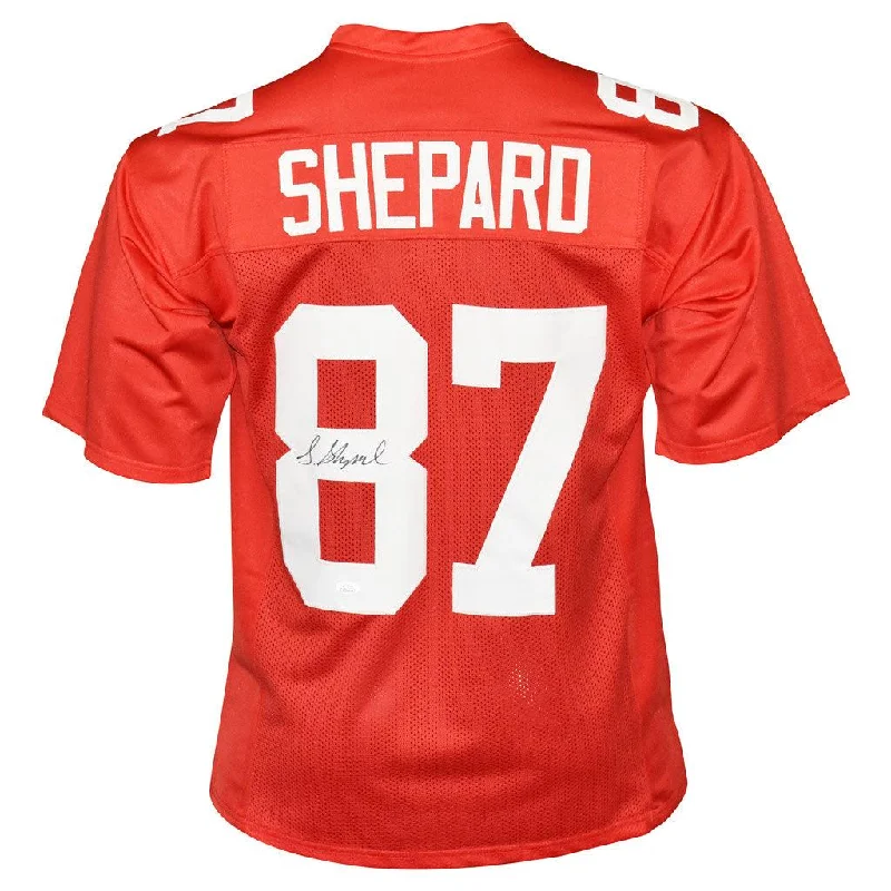 Sterling Shepard Signed New York Red Football Jersey (JSA)