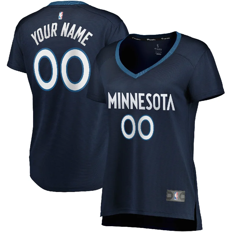 Minnesota Timberwolves Branded Women's Fast Break Custom Basketball Jersey Navy - Icon Edition