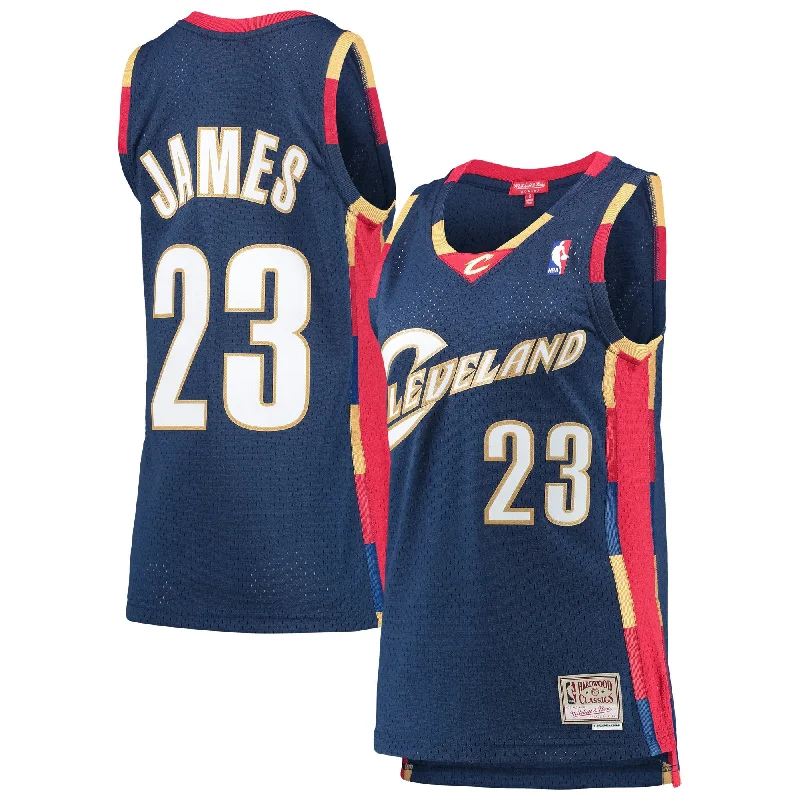 Lebron James Cleveland Cavaliers Women's Hardwood Classics Swingman Basketball Jersey - Navy