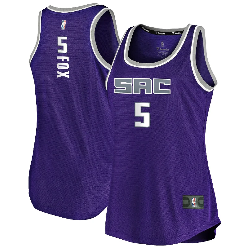 De'aaron Fox Sacramento Kings Branded Women's Fast Break Tank Basketball Jersey - Icon Edition - Purple