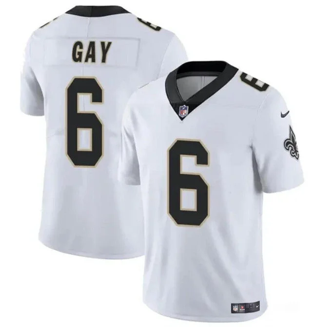 Men's New Orleans Saints #6 Gay White Limited Football Stitched Jersey