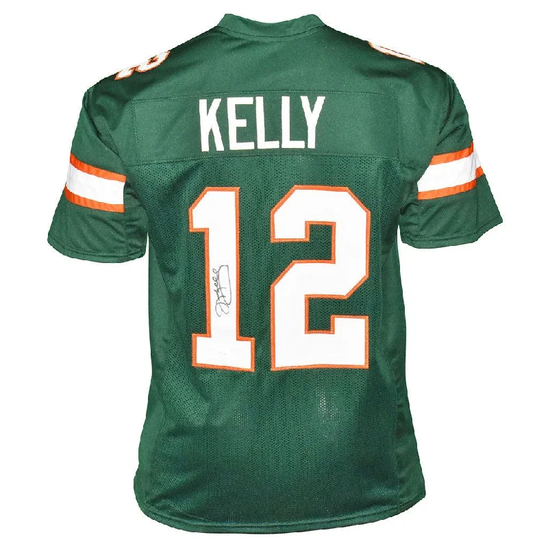 Jim Kelly Signed Miami College Green Football Jersey (JSA)