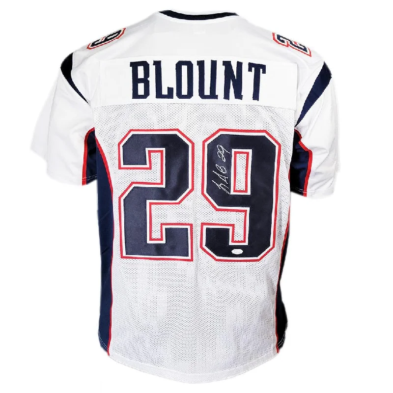 LeGarrette Blount Signed New England White Football Jersey (JSA)