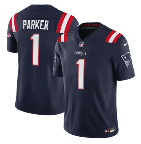 Men's New England Patriots #1 DeVante Parker Navy 2023 F.U.S.E. Limited Football Stitched Jersey