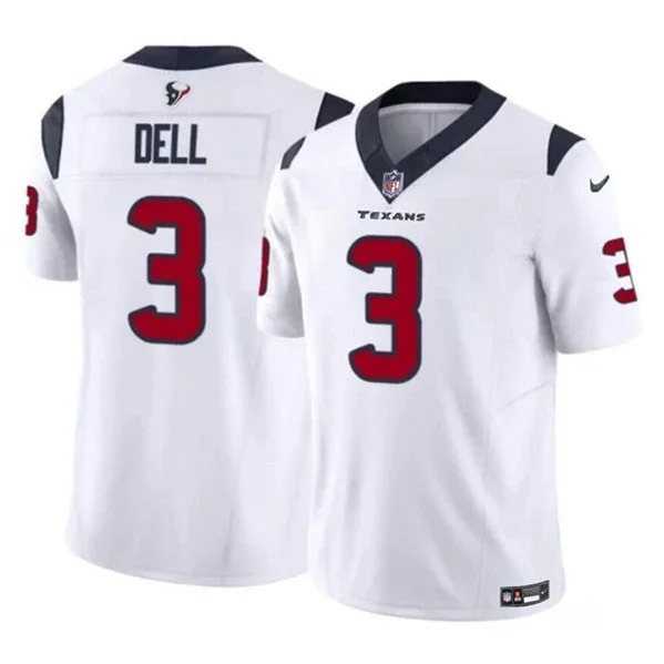 Men's Houston Texans #3 Tank Dell White 2023 F.U.S.E. Untouchable Football Stitched Jersey