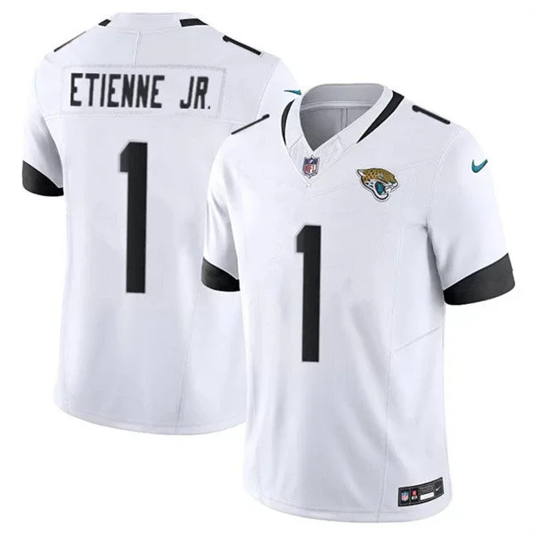 Men's Jacksonville Jaguars #1 Travis Etienne Jr. White 2023 F.U.S.E Untouchable Limited Football Stitched Jersey