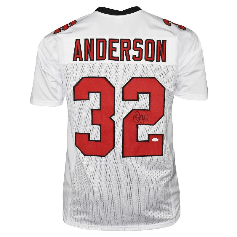 Jamal Anderson Signed Atlanta Pro White Football Jersey (JSA)