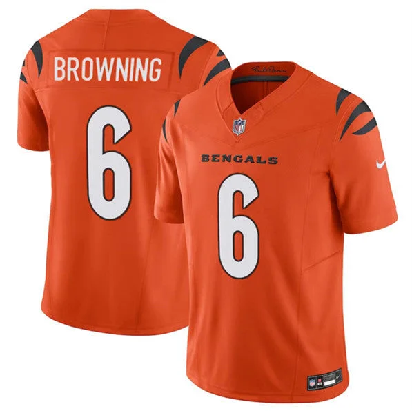 Men's Cincinnati Bengals #6 Jake Browning Orange 2023 F.U.S.E. Untouchable Limited Football Stitched Jersey