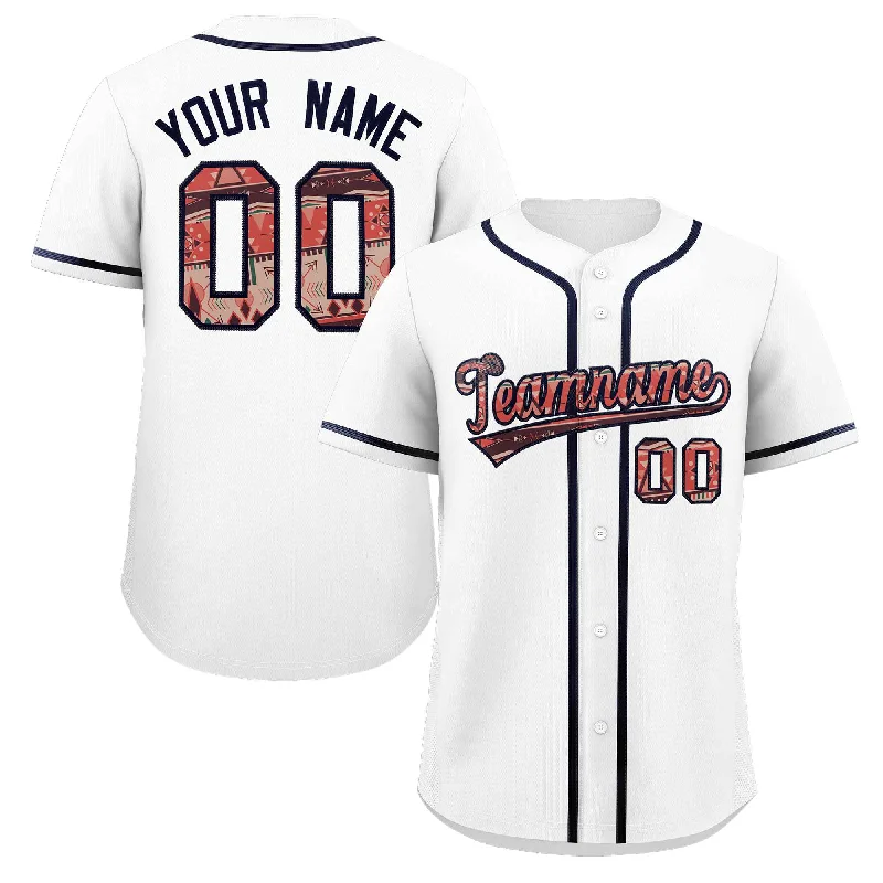 Custom Personalized Baseball Jersey Stitched Ethnic Pattern Name Number Sports Unifrom