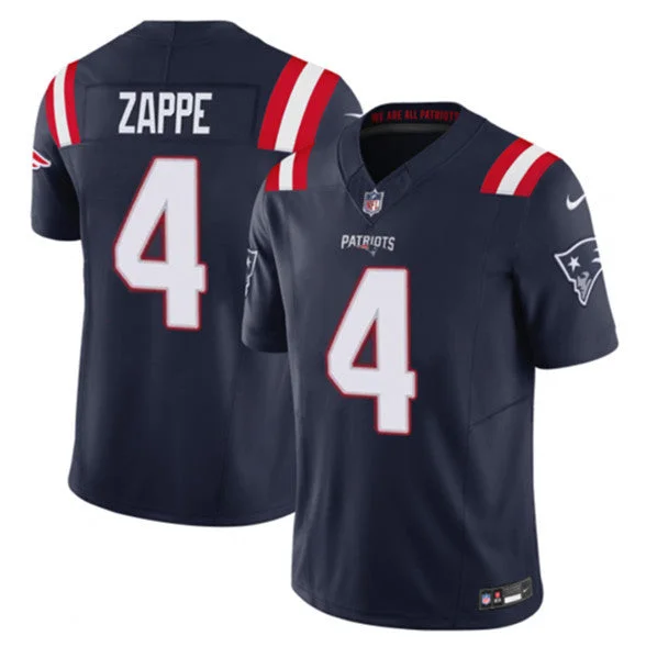 Men's New England Patriots #4 Bailey Zappe Navy 2023 F.U.S.E. Limited Football Stitched Jersey