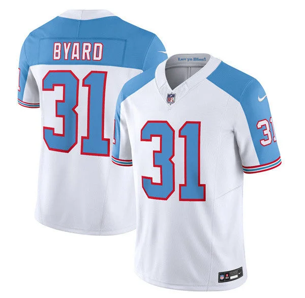 Men's Tennessee Titans #31 Kevin Byard White/Blue 2023 F.U.S.E. Limited Throwback Football Stitched Jersey