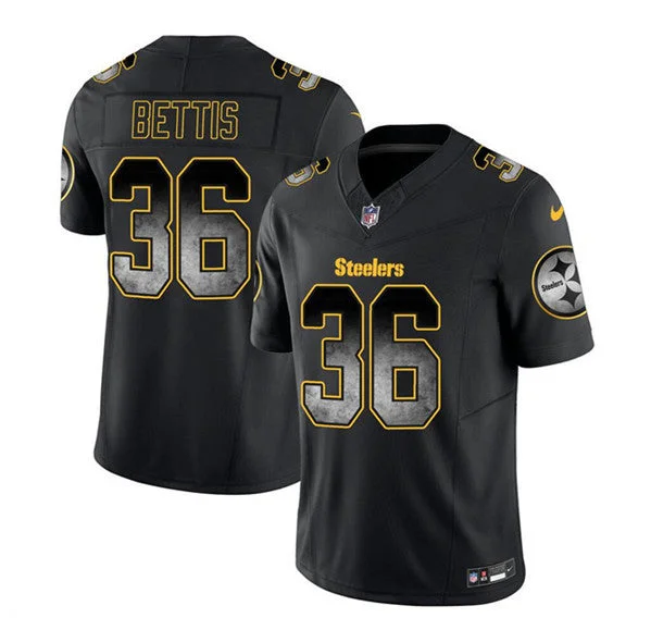 Men's Pittsburgh Steelers #36 Jerome Bettis Black 2023 F.U.S.E. Untouchable Limited Football Stitched Jersey