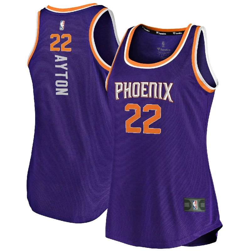 Deandre Ayton Phoenix Suns Branded Women's Fast Break Tank Basketball Jersey - Icon Edition - Purple