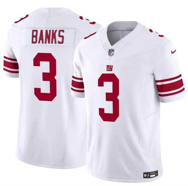 Men's New York Giants #3 Deonte Banks White 2023 F.U.S.E. Untouchable Limited Football Stitched Jersey