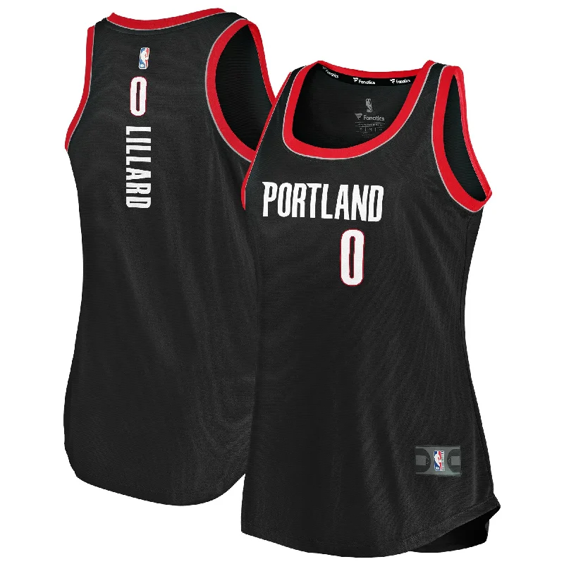 Damian Lillard Portland Trail Blazers Branded Women's Fast Break Tank Basketball Jersey - Icon Edition - Black