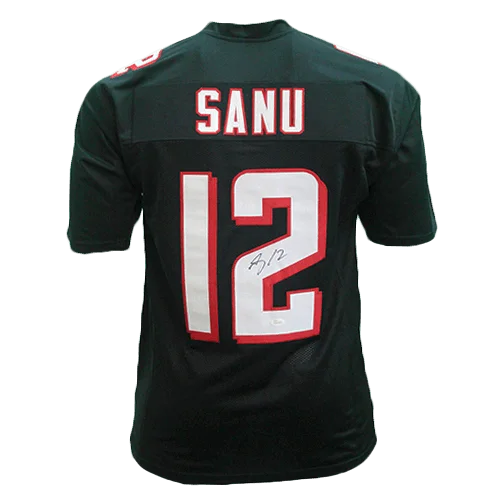 Mohamed Sanu Sr Pro Style Autographed Black Football Jersey (JSA)