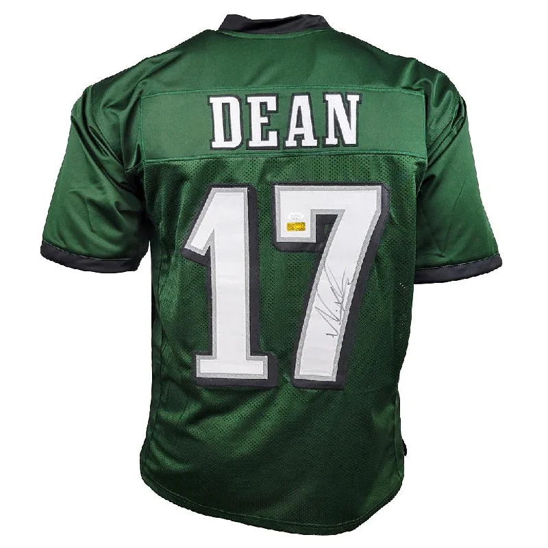 Nakobe Dean Signed Philadelphia Green Football Jersey (JSA)