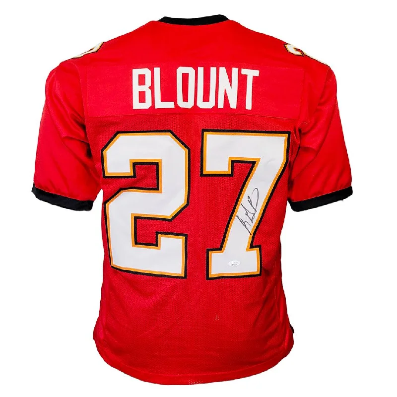 LeGarrette Blount Signed Tampa Bay Red Football Jersey (JSA)