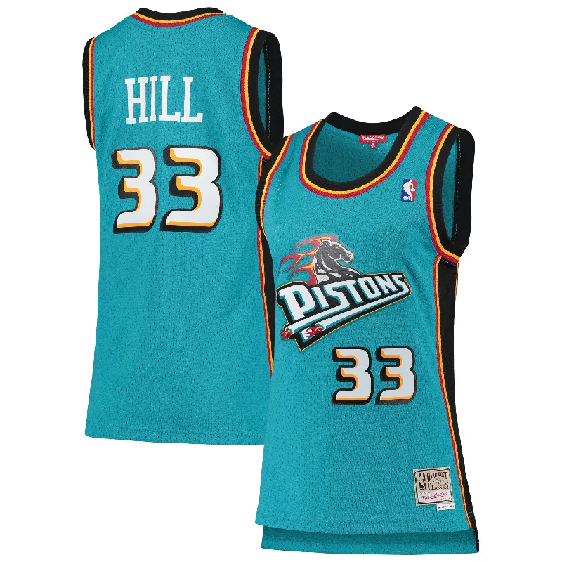 Grant Hill Detroit Pistons Women's 1998/99 Hardwood Classics Swingman Basketball Jersey - Teal