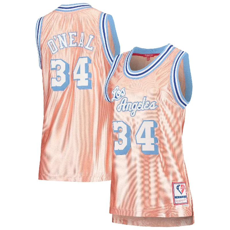 Shaquille O'neal Los Angeles Lakers Women's 75th Anniversary Rose Gold 1996 Swingman Basketball Jersey - Pink