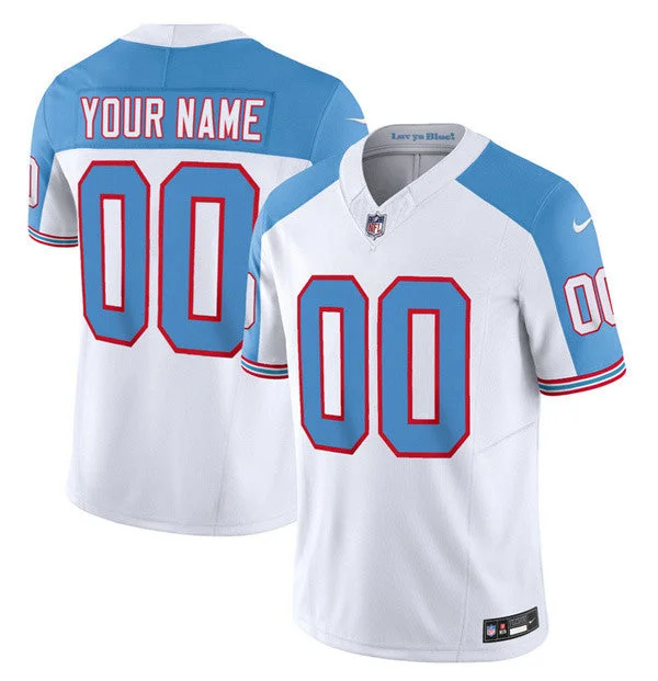 Men's Tennessee Titans Active Player Custom White/Blue 2023 F.U.S.E. Limited Throwback Football Stitched Jersey