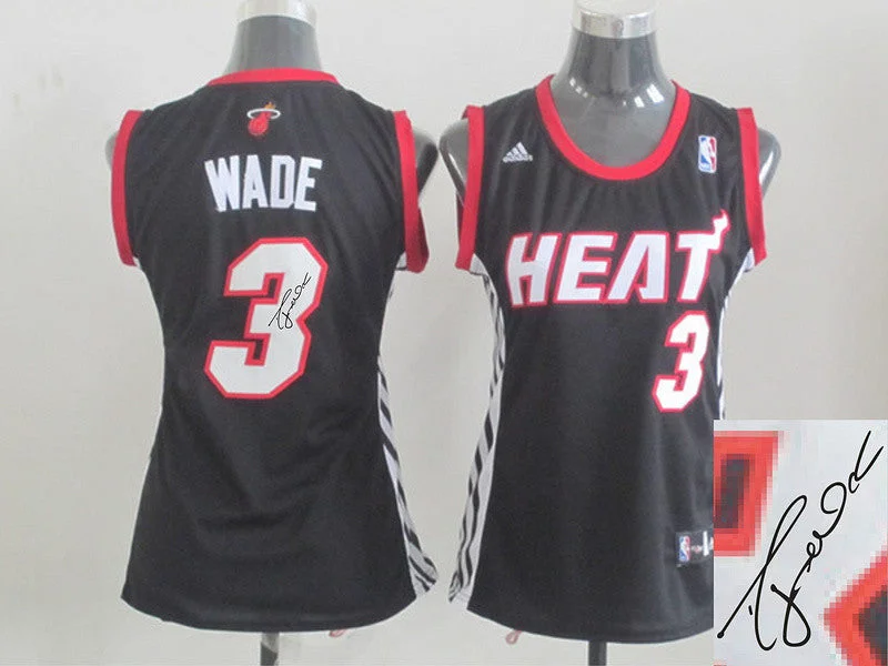 Heat 3 Wade Black Signature Edition Women Basketball Jerseys