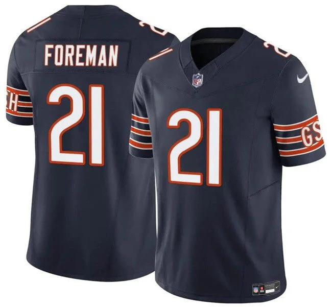 Men's Chicago Bears #21 D'Onta Foreman Navy 2023 F.U.S.E. Football Stitched Jersey