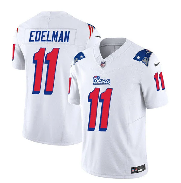 Men's New England Patriots #11 Julian Edelman White 2023 F.U.S.E. Limited Football Stitched Jersey