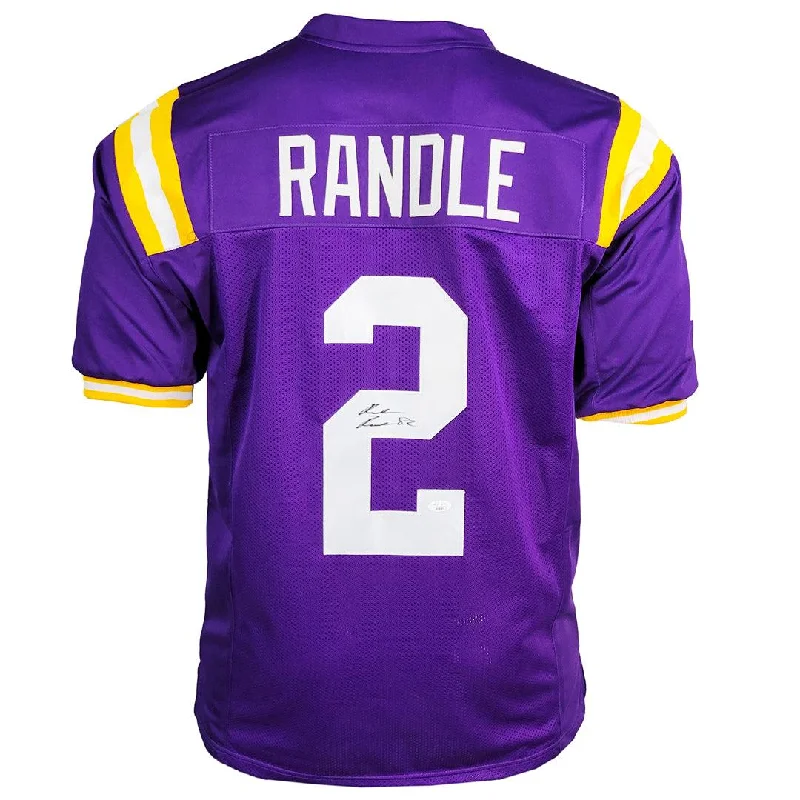 Rueben Randle Signed LSU College Purple Football Jersey (JSA)