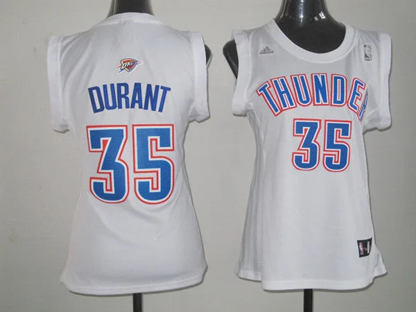 Thunders 35 Durant White Women Basketball Jersey