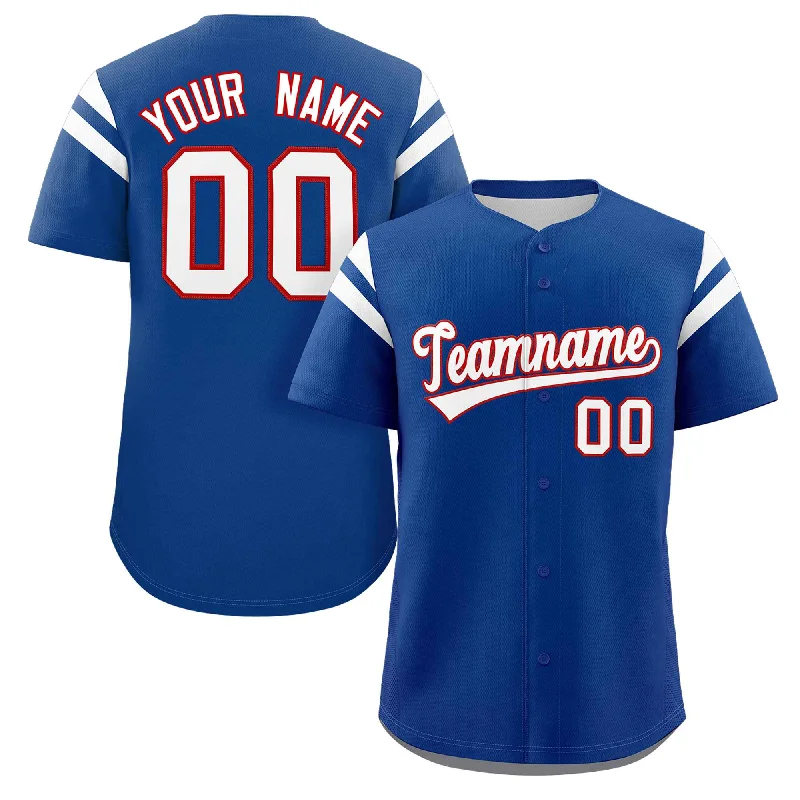 Custom Royal White Classic Style Personalized Full Button Authentic Baseball Jersey