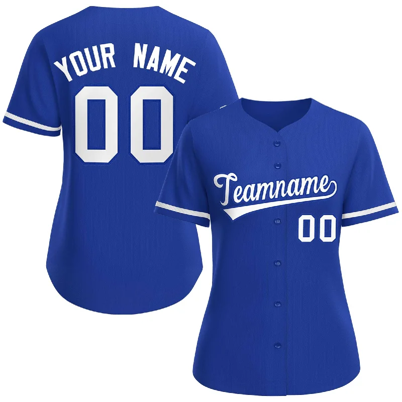 Custom Royal White-Royal Classic Style Baseball Jersey For Women