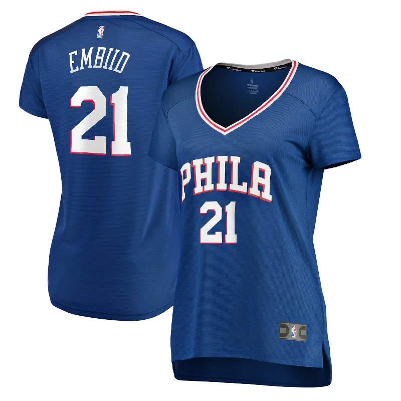 Joel Embiid Philadelphia 76ers Branded Women's Fast Break Player Basketball Jersey - Royal - Icon Edition