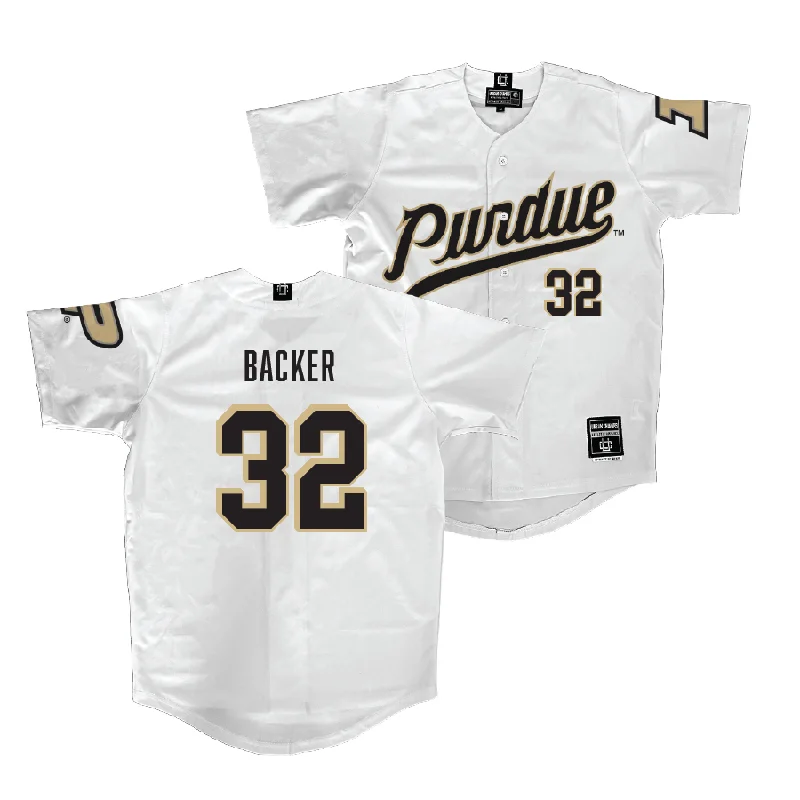 Purdue Baseball White Jersey - CJ Backer | #32