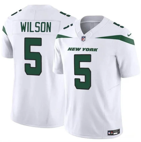 Men's New York Jets #5 Garrett Wilson White 2023 F.U.S.E. Untouchable Limited Football Stitched Jersey