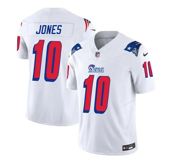 Men's New England Patriots #10 Mac Jones White 2023 F.U.S.E. Limited Football Stitched Jersey