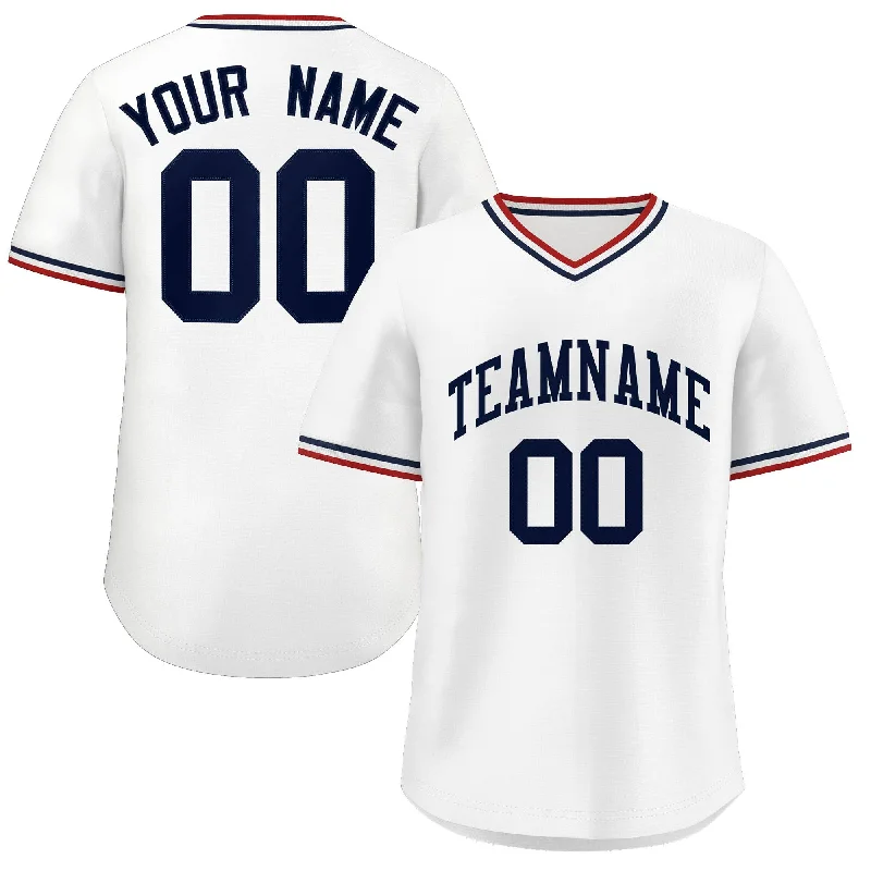 Custom White Classic Style Authentic Pullover Baseball Jersey