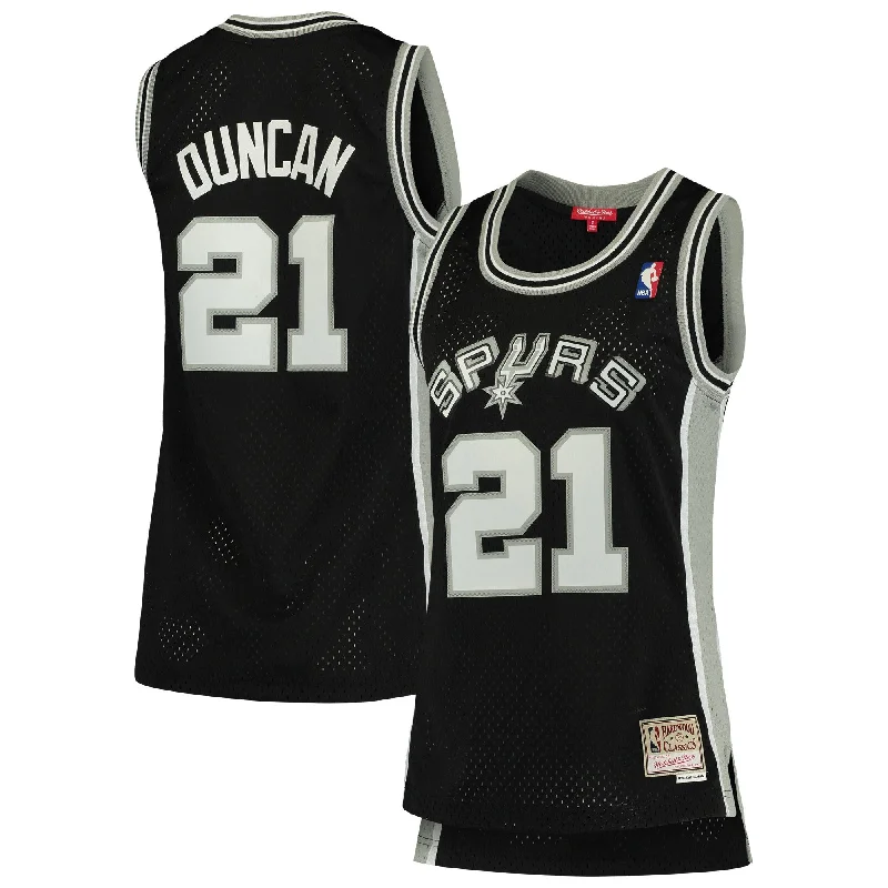 Tim Duncan San Antonio Spurs Women's 1998/99 Hardwood Classics Swingman Basketball Jersey - Black