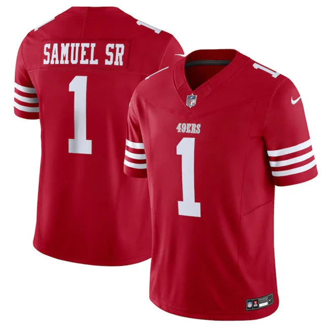 Men's San Francisco 49ers #1 Deebo Samuel Red 2024 F.U.S.E. Untouchable Limited Football Stitched Jersey