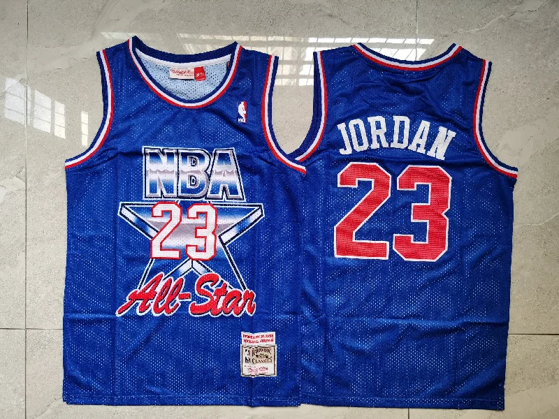 Bulls 23 Michael 1993 All-Star Blue Hardwood Classics Basketball Jersey