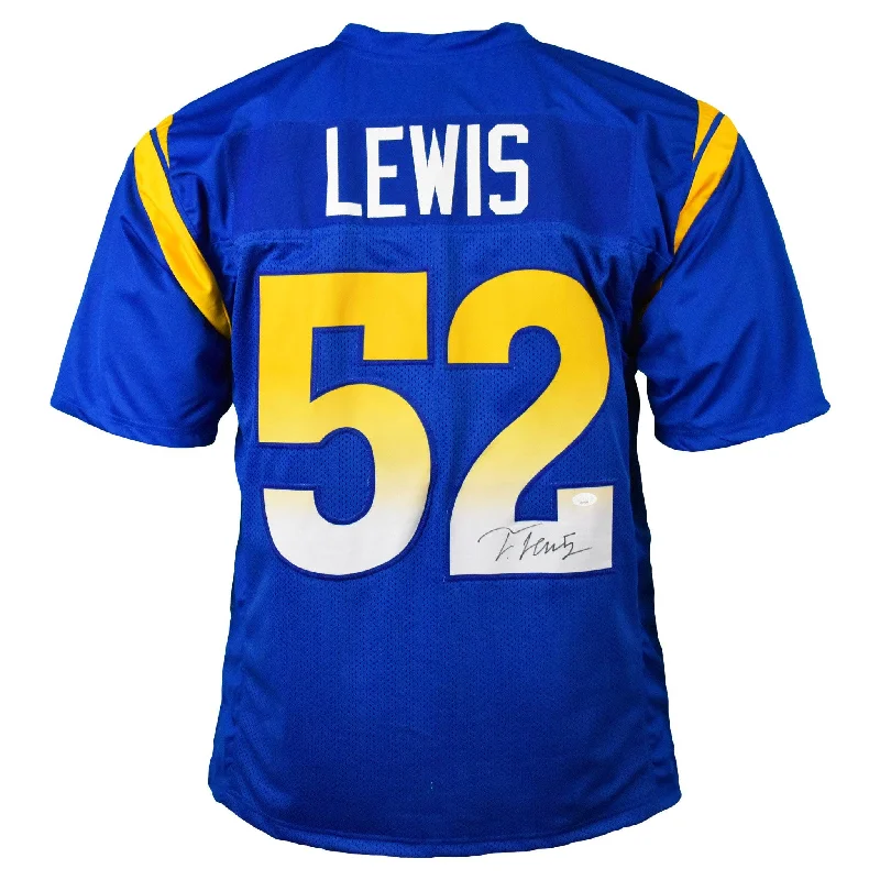 Terrell Lewis Signed Pro-Edition Blue Football Jersey (JSA)